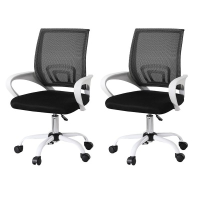 Artiss 2x Mesh Office Chair Mid Back Ergonomic Computer Desk Chairs Height Adjustable Swivel Chrome Base Black Artiss 2x Mesh Office Chair Mid Back Ergonomic Computer Desk Chairs Height Adjustable Swivel Chrome Base Black