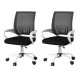 Artiss 2x Mesh Office Chair Mid Back Ergonomic Computer Desk Chairs Height Adjustable Swivel Chrome Base Black