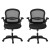 Artiss 2x Mesh Office Chair Set, Mid Back, Flip-Up Armrests, Adjustable Height, Lumbar Support, Black, 120kg