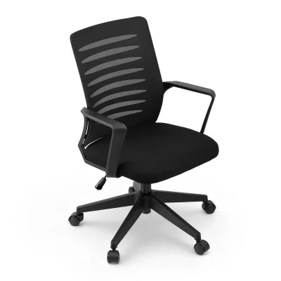 Artiss Ergonomic Mesh Office Chair, Mid-Back Design with Lumbar Support, Height Adjustable Swivel for Home Office, Black Artiss Ergonomic Mesh Office Chair, Mid-Back Design with Lumbar Support, Height Adjustable Swivel for Home Office, Black