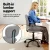 Artiss Ergonomic Armless Office Chair Grey - 360° Swivel, Height Adjustable, Fabric Seat, Compact Design, Easy Assembly