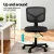 Artiss Ergonomic Armless Office Chair, Black Mesh, 360° Swivel, Height Adjustable, Compact Design for Small Spaces
