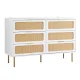 Artiss Chest of 6 Drawers Lowboy Cabinet White, 120x40x79cm, Particle Board, Metal Handles, Easy Assembly
