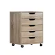 Artiss 5-Drawer Mobile Filing Cabinet, Scratch Beige, 360° Casters, 49x41x62cm, Easy Access, Locking Wheels, 1-Year