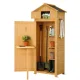 Gardeon Outdoor Wooden Storage Cabinet with Folding Table, Lockable Top, Adjustable Shelves, Hooks & Weatherproof Roof