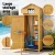 Gardeon Outdoor Wooden Storage Cabinet with Folding Table, Lockable Top, Adjustable Shelves, Hooks & Weatherproof Roof