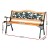 Gardeon 126cm Wooden Cast Iron 3-Seater Garden Bench with Rose Pattern Backrest - Weather-Resistant Patio Furniture