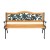 Gardeon 126cm Wooden Cast Iron 3-Seater Garden Bench with Rose Pattern Backrest - Weather-Resistant Patio Furniture