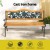 Gardeon 126cm Wooden Cast Iron 3-Seater Garden Bench with Rose Pattern Backrest - Weather-Resistant Patio Furniture