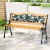 Gardeon 126cm Wooden Cast Iron 3-Seater Garden Bench with Rose Pattern Backrest - Weather-Resistant Patio Furniture