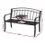 Gardeon Multi-functional Steel Garden Bench Loveseat with Foldable Table, Weather-Resistant, Black, 126cm