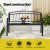 Gardeon Multi-functional Steel Garden Bench Loveseat with Foldable Table, Weather-Resistant, Black, 126cm