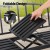 Gardeon Multi-functional Steel Garden Bench Loveseat with Foldable Table, Weather-Resistant, Black, 126cm