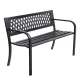Gardeon 2-Seater Garden Bench - Steel, Black, Vintage Design, Weather-Resistant, 119x52x75.5cm, 220kg Capacity