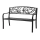 Gardeon 3-Seater Outdoor Bench - Steel Frame, Rust-Resistant, Black, 121cm, Vintage Design, 260kg Capacity