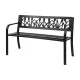Gardeon Outdoor Garden Bench - Steel 2 Seater, Black, Rust-Resistant, 118.5cm, Indoor/Outdoor, Easy Assembly