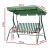 Gardeon 3-Seater Outdoor Swing Chair with Adjustable Canopy, Steel Frame, Cushions, 200kg Capacity - White/Green