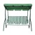 Gardeon 3-Seater Outdoor Swing Chair with Adjustable Canopy, Steel Frame, Cushions, 200kg Capacity - White/Green