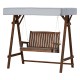 Gardeon Outdoor Wooden Swing Chair: 2-Seater Charcoal Bench with Adjustable Canopy, Cushions & 250kg Capacity