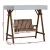 Gardeon Outdoor Wooden Swing Chair: 2-Seater Charcoal Bench with Adjustable Canopy, Cushions & 250kg Capacity