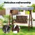 Gardeon Outdoor Wooden Swing Chair: 2-Seater Charcoal Bench with Adjustable Canopy, Cushions & 250kg Capacity