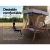 Gardeon Outdoor Wooden Swing Chair: 2-Seater Charcoal Bench with Adjustable Canopy, Cushions & 250kg Capacity
