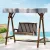Gardeon Outdoor Wooden Swing Chair: 2-Seater Charcoal Bench with Adjustable Canopy, Cushions & 250kg Capacity