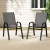 Gardeon 2PC Grey Outdoor Stackable Dining Chairs - Durable Steel Frame, Weather-Resistant, Easy Clean, 150kg Capacity