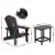 Gardeon 3-Piece Outdoor Adirondack Set Black—HDPE Weatherproof Chairs with Cup Holders & Side Table, 170kg Capacity