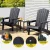 Gardeon 3-Piece Outdoor Adirondack Set Black—HDPE Weatherproof Chairs with Cup Holders & Side Table, 170kg Capacity