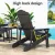 Gardeon 3-Piece Outdoor Adirondack Set Black—HDPE Weatherproof Chairs with Cup Holders & Side Table, 170kg Capacity
