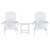 Gardeon 3 Piece Outdoor Set White HDPE Adirondack Chairs and Table, Weatherproof, 170kg Capacity, Garden Patio Lounge