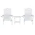 Gardeon 3 Piece Outdoor Set White HDPE Adirondack Chairs and Table, Weatherproof, 170kg Capacity, Garden Patio Lounge