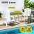 Gardeon 3 Piece Outdoor Set White HDPE Adirondack Chairs and Table, Weatherproof, 170kg Capacity, Garden Patio Lounge