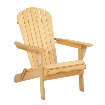 Gardeon Adirondack Wooden Beach Chair - Hemlock Wood, Foldable Patio Furniture, Large Armrests, Easy Assembly