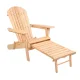 Gardeon Adirondack Outdoor Chair with Slide-Out Ottoman, Eco-Friendly Wooden Patio Furniture, Foldable & Durable Design