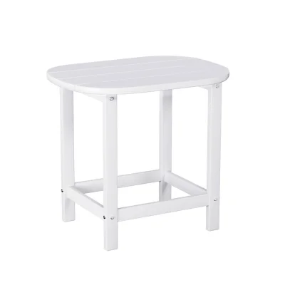 Gardeon White HDPE Outdoor Side Table: Weatherproof, 91kg Capacity, 47.5cm Height, Ideal for Patio & Garden Use