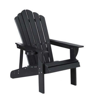 Gardeon Outdoor Black Adirondack Chair HDPE 80x90x94cm, Weather-Resistant, Cup Holder, 170kg Patio Lounge Gardeon Outdoor Black Adirondack Chair HDPE 80x90x94cm, Weather-Resistant, Cup Holder, 170kg Patio Lounge