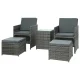 Gardeon 5PC Grey Wicker Bistro Set - Outdoor/Indoor Furniture with UV-Resistant PE Wicker & Aluminium Frame, 5mm Glass