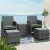 Gardeon 5PC Grey Wicker Bistro Set - Outdoor/Indoor Furniture with UV-Resistant PE Wicker & Aluminium Frame, 5mm Glass