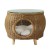 Gardeon 2-in-1 Wicker Coffee Side Table & Pet Bed, Yellow, 51cm Aluminium Frame, Indoor/Outdoor, Weather-Resistant