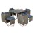 Gardeon 9-Piece Grey Wicker Outdoor Dining Set with Cushions & Storage Cover - Seats 8, Space-Saving Design