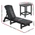 Gardeon 3-Piece Black HDPE Sun Lounge Set: Adjustable Reclining Loungers & Table with Wheels for Outdoor Relaxation