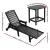 Gardeon HDPE Sun Lounge Set: 4-Position Adjustable Chaise Loungers & Table with Wheels, Weather-Resistant, Black
