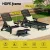 Gardeon HDPE Sun Lounge Set: 4-Position Adjustable Chaise Loungers & Table with Wheels, Weather-Resistant, Black