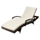 Gardeon Sun Lounge Wicker Lounger - Adjustable Outdoor Beach Chair, Brown, Durable Aluminium Frame with Cushion, 190cm