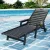 Gardeon Black HDPE Sun Lounge Chair – 4-Position Adjustable Recliner with Wheels & Cup Holder for Outdoor Relaxation