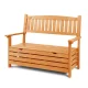 Gardeon 2-Seater Wooden Outdoor Storage Bench – Fir Wood, 114.5x45x88cm, Natural Finish, Sturdy, Easy Assembly