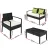 Gardeon 4-Seater Outdoor Wicker Sofa Set - Aluminium Frame, Lime Green Cushions, Tempered Glass Table, Extra Covers