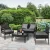 Gardeon 4-Seater Outdoor Wicker Sofa Set - Aluminium Frame, Lime Green Cushions, Tempered Glass Table, Extra Covers